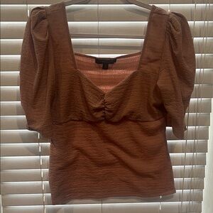 Marc New York Brown Puff Sleeve Blouse